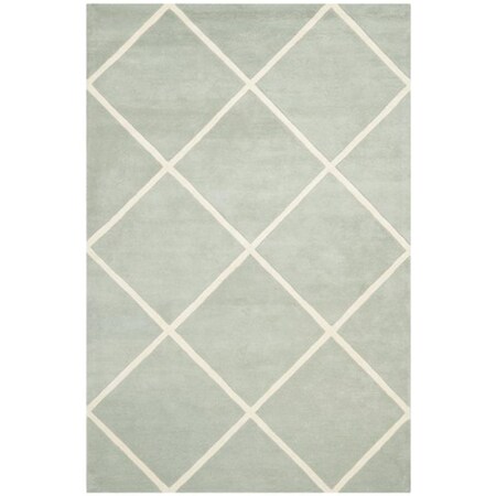 Safavieh Chatham Hand Tufted Medium Rectangle Rug- Grey - Ivory- 6 x 9 ft. CHT720E-6
